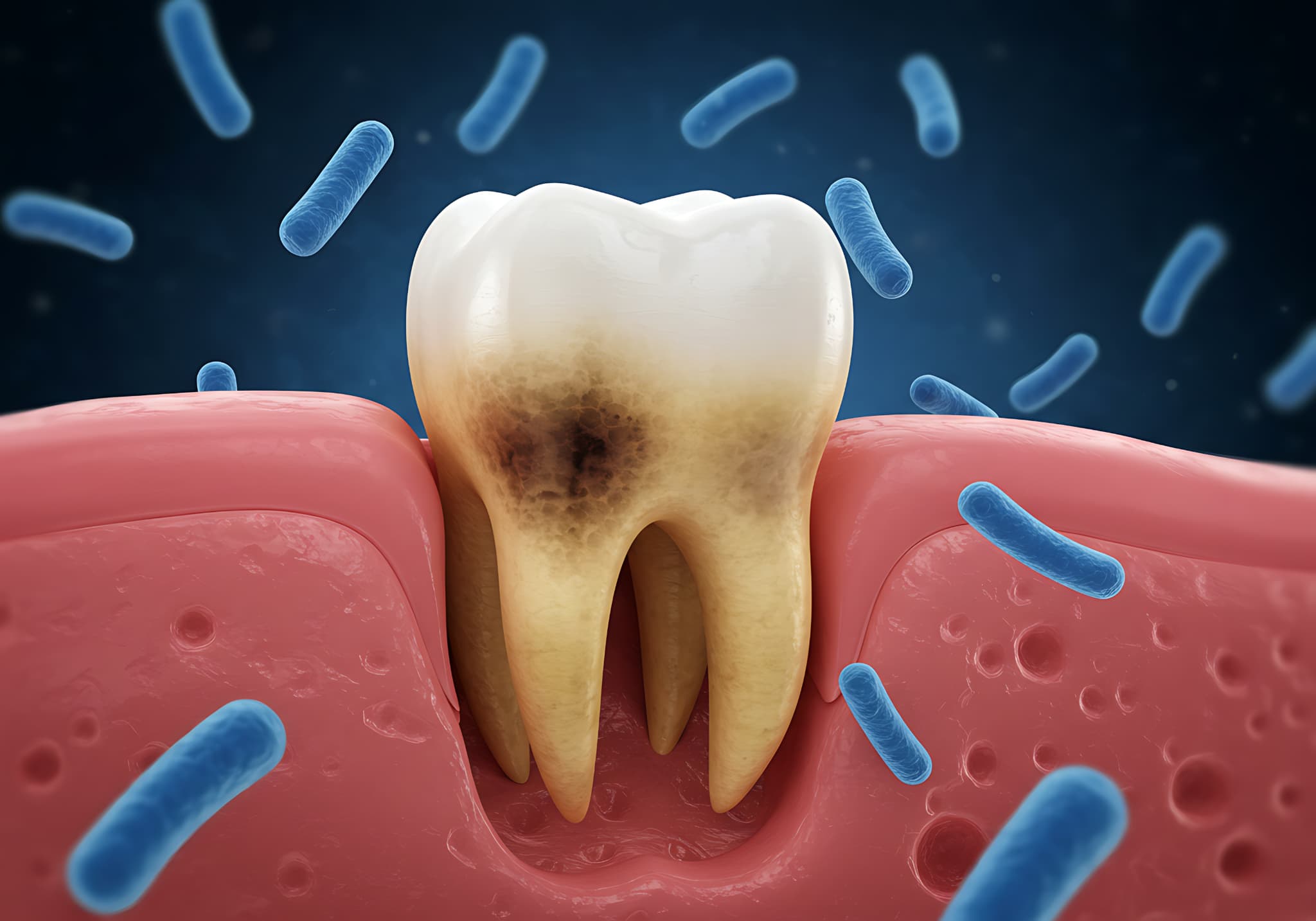 口臭の原因である虫歯のイメージ