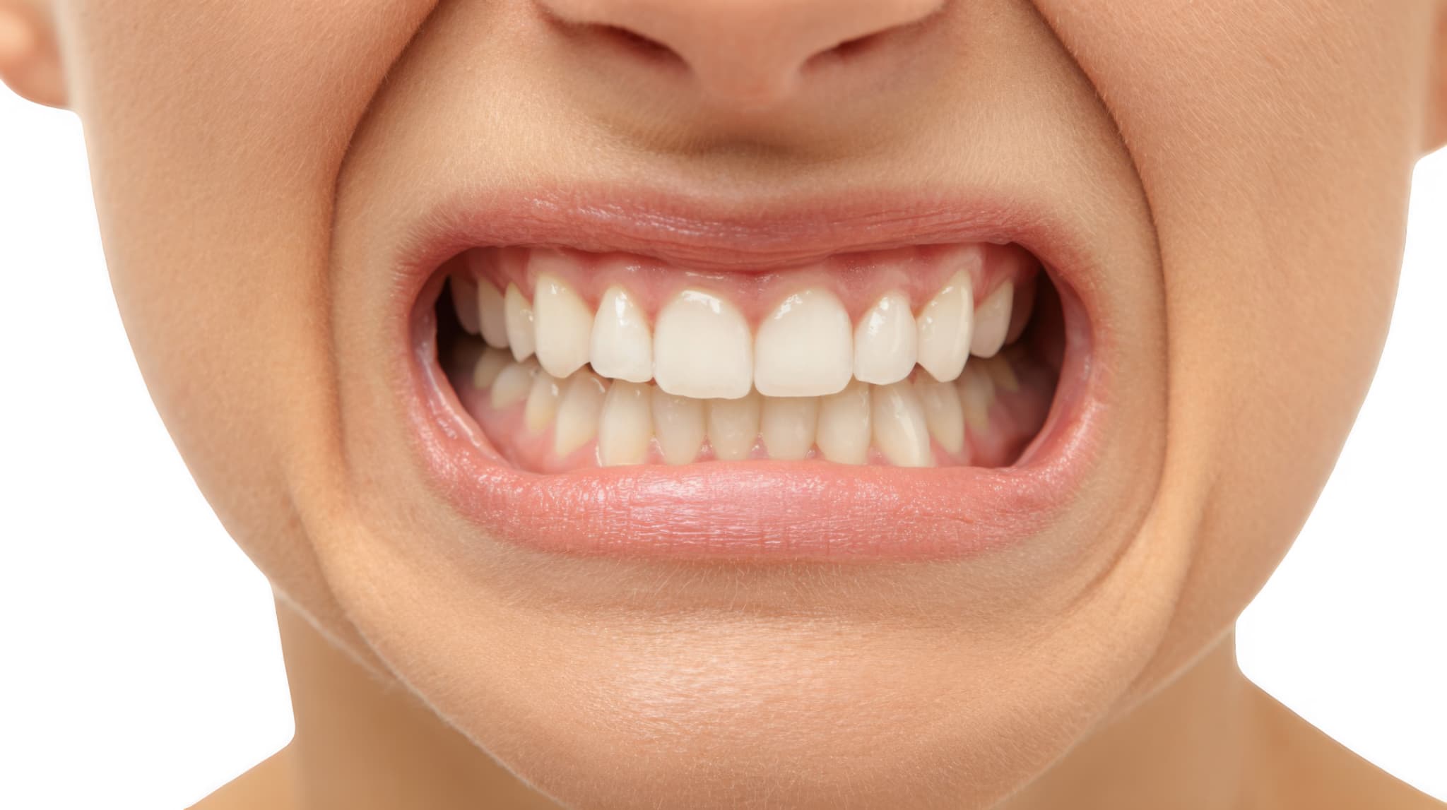 歯ぎしりする口もとをクローズアップしたイメージ