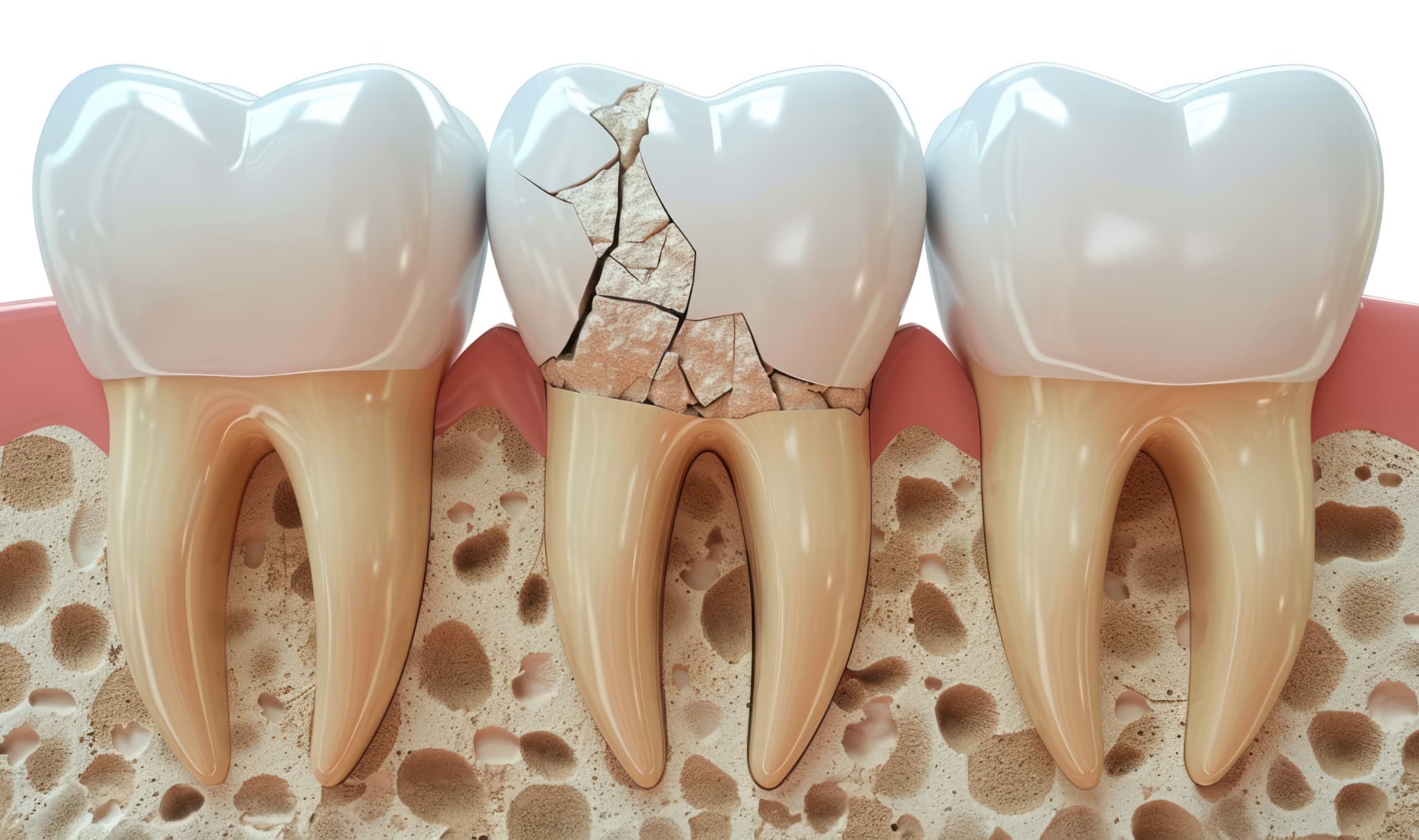 歯の機能を回復させるため歯の詰め物をする様子